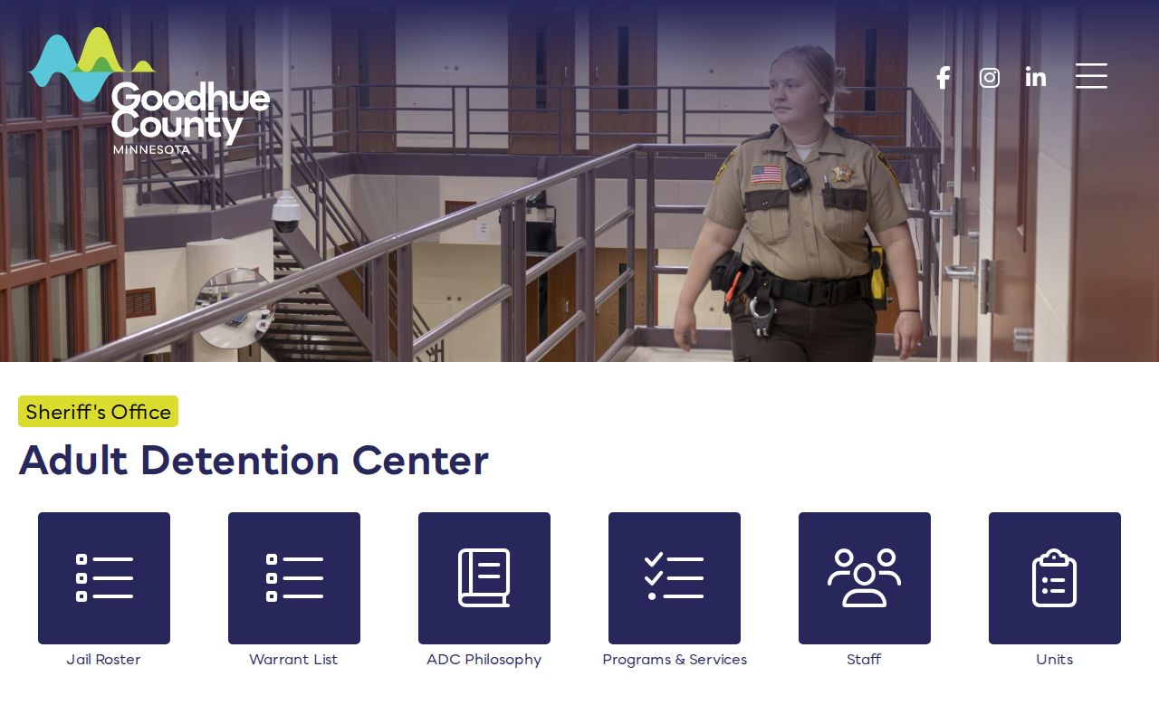 Goodhue County Adult Detention Center release records and contact page